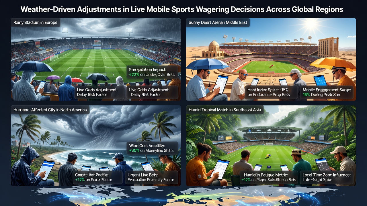 Analyse van mobiele sportweddenschappen onder invloed van weerpatronen wereldwijd